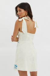 Mykonos Morning Tied Shoulder Mini Dress Beige